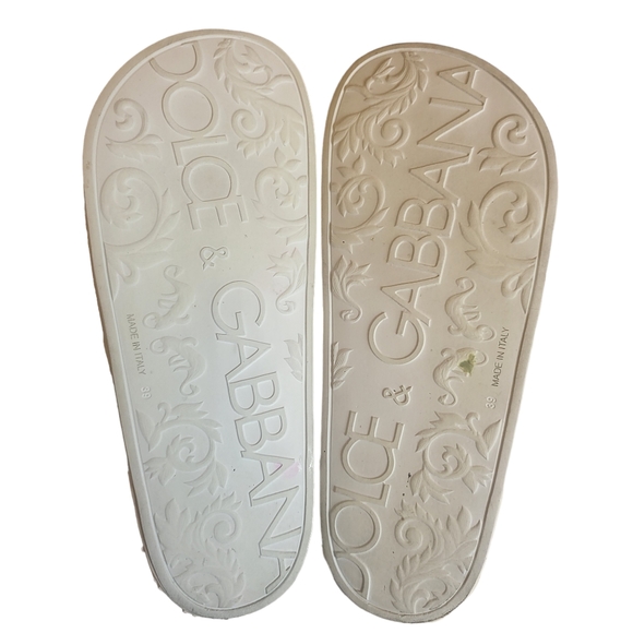 Dolce & Gabbana Monogram Beachwear Slide Sandal White - Picture 9 of 10